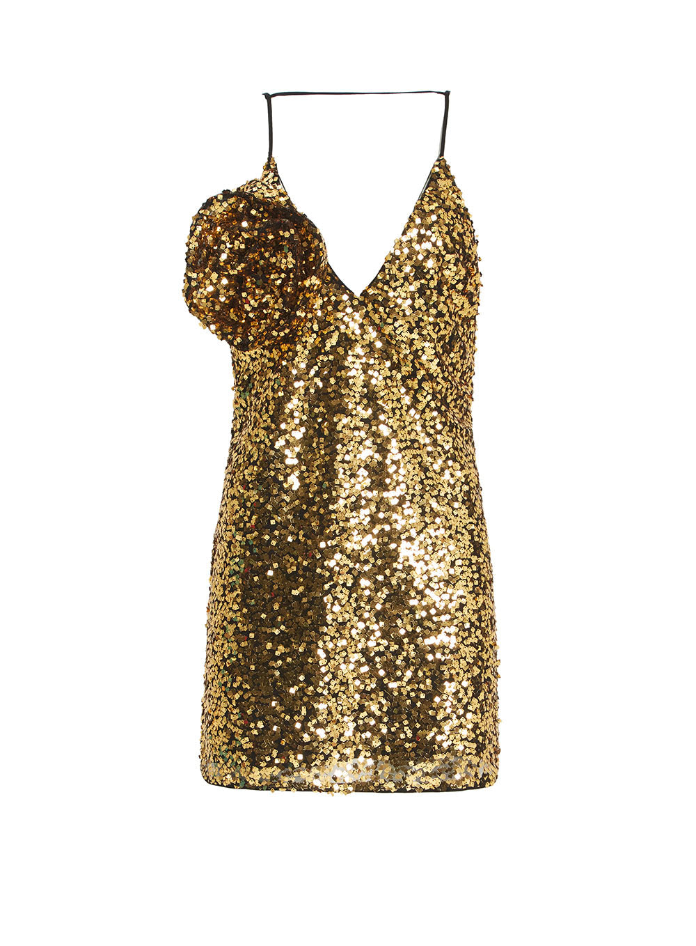 Robe à paillettes avec détails sur les épaules