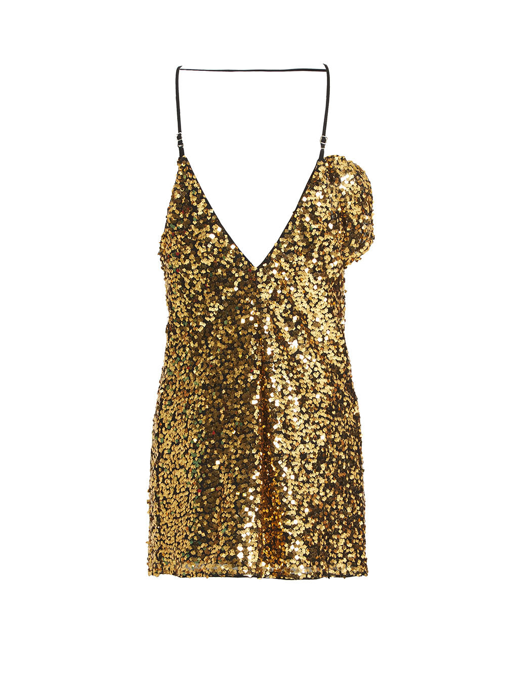 Sequin Dress with Shoulder Detail