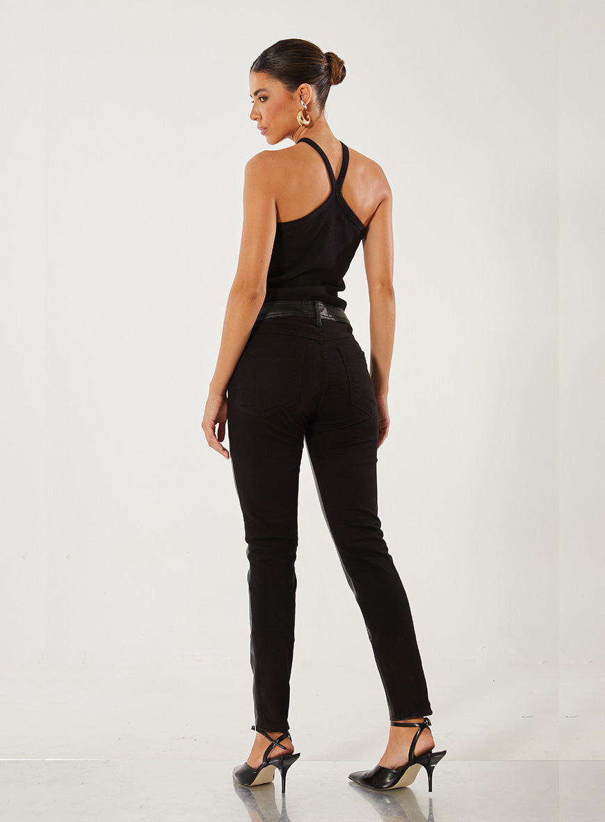 Slim Vegan Leather Pants