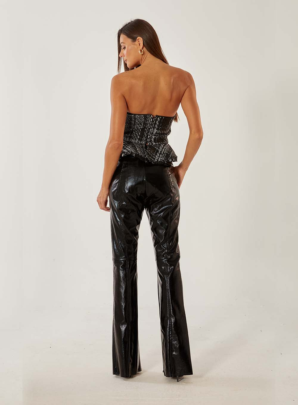 Straight Leg black Pants with Slit