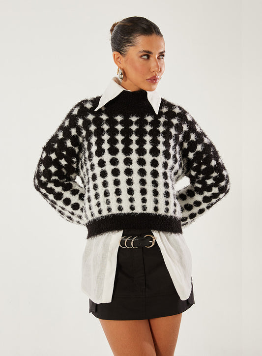 Black and White Knit